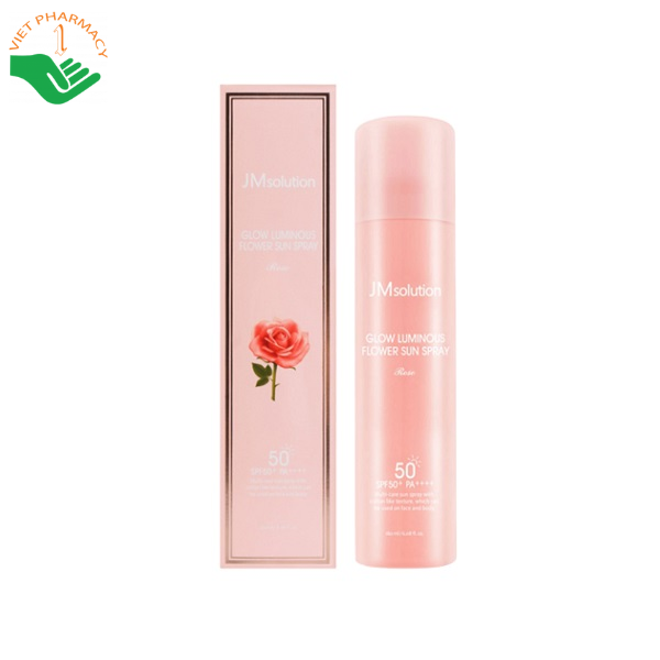 Xịt chống nắng JMsolution Glow Luminous Flower Sun Spray Rose SPF50+